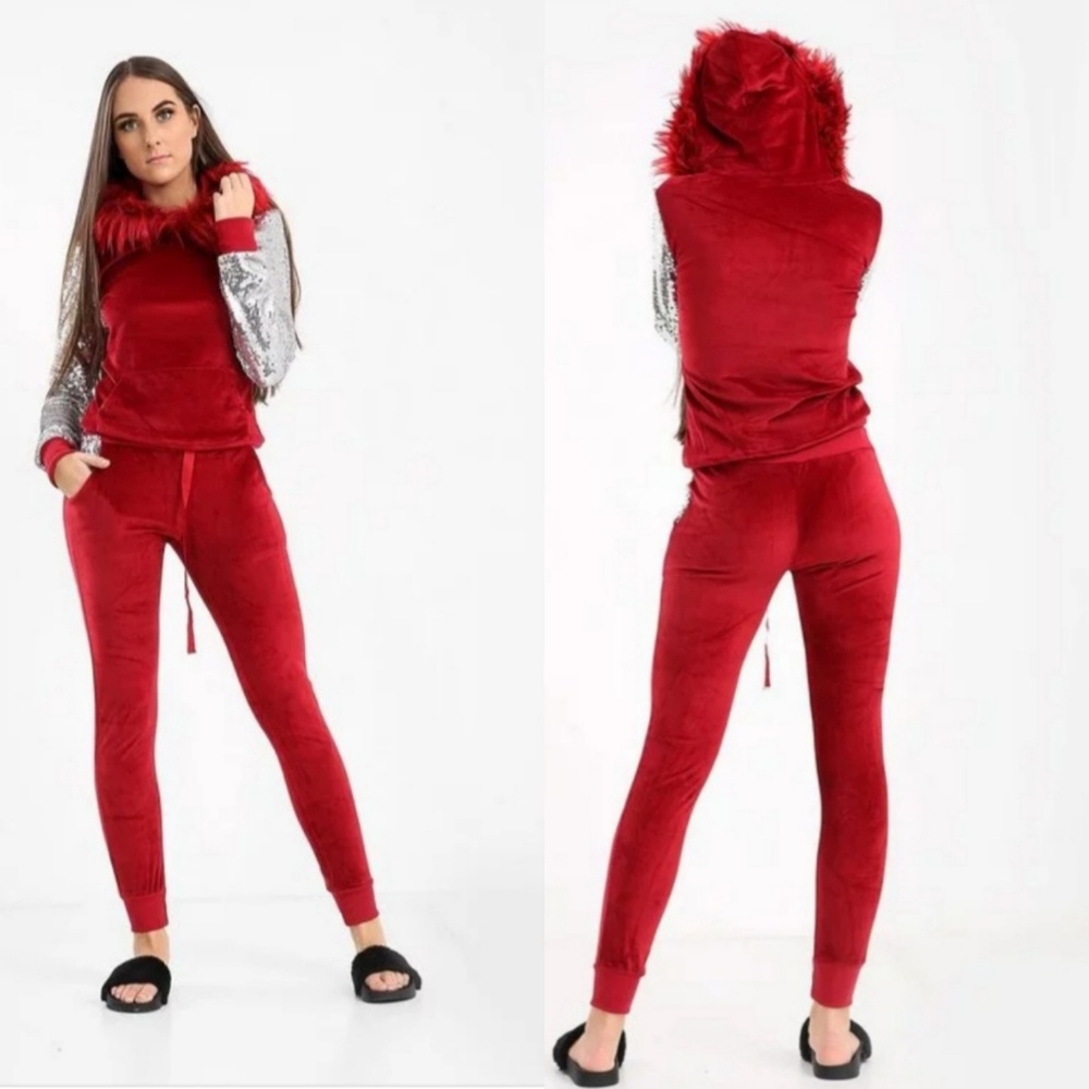 Red jogger set